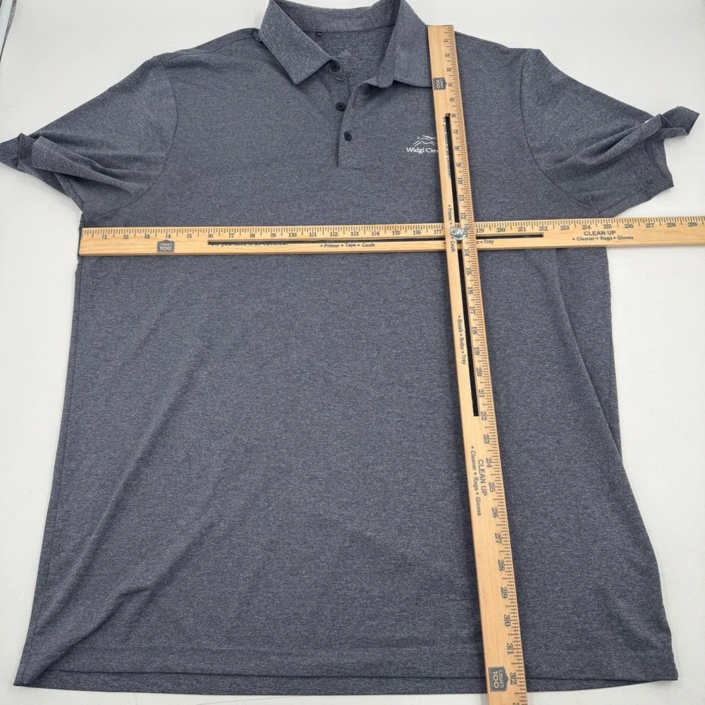 Adidas Widgi Creek Golf Polo‎ Shirt Mens Gray Short Sleeve Athletic Casual